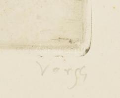 Varga Nándor Lajos (1895-1978): Tárnok utcai részlet. Rézkarc, papír, jelzett, kartonra kasírozva, 3...