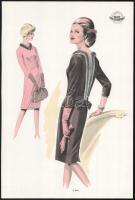 cca 1950 3 db Wemo Modes Internationales vintage divatkép, ofszet nyomat, papír, 32x21,5 cm