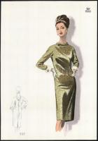 1966 3 db vintage női divatkép, ofszet nyomat, papír, 34x24 cm