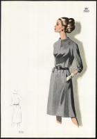 1966 3 db vintage női divatkép, ofszet nyomat, papír, 34x24 cm