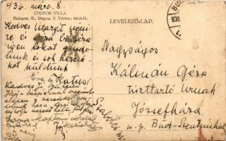 1936 Budapest II. Törökvész, Csupor Villa. Endrődy Sándor utca 66. (Rügy utca 5.) (fl)