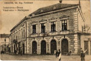 1924 Szászváros, Broos, Orastie; Strada Reg. Ferdinand / Vásár utca / Marktgasse / street view (EK)