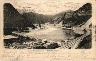 1903 Vöröstoronyi-szoros, Roter-Turm-Pass, Roterturmpass, Pasul Turnu Rosu; fatelep és iparvasút / industrial railway, lumber yard