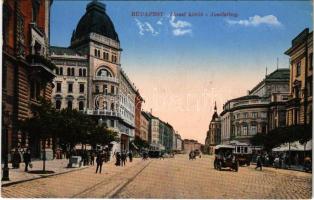 1915 Budapest VIII. József körút, Nemzeti Színház, villamosok, autó