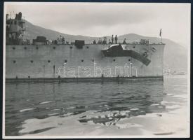 cca 1916 Az S.M.S. Saida osztrák magyar hadihajó a trantoi tengeri csata után 9x12 cm Későbbi nagyítás