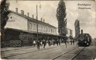 1922 Érmihályfalva, Valea lui Mihai; vasútállomás, vonat, gőzmozdony / railway station, train, locomotive (EM)