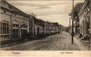 Gyergyótölgyes, Tölgyes, Tulghes, Tulghies; Casa Nicolescu / utca, Nicolescu háza és üzlete / street view, house and shop of Nicolescu