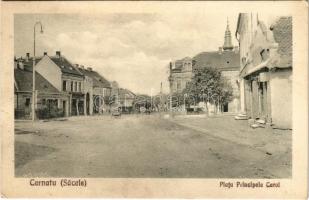 Csernátfalu, Cernat, Cernatul (Négyfalu, Sacele); Piata Principele Carol / tér, gyógyszertár / square, pharmacy (fl)