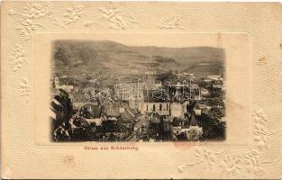 Segesvár, Schässburg, Sighisoara; látkép / general view. Emb. floral (kis szakadás / small tear)