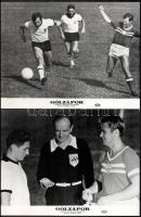 cca 1968 ,,Gólzápor" című szovjet film jelenetei és szereplői, 13 db vintage produkciós filmfotó ezüst zselatinos fotópapíron, a használatból eredő (esetleges) kisebb hibákkal, 18x24 cm