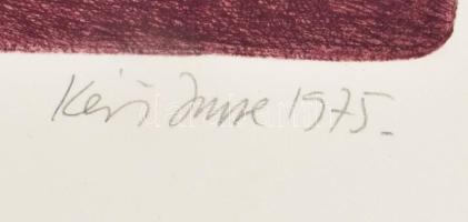 Kéri Imre (1945-): Magyar táj, 1975. Vaskarc, papír, jelzett, számozott (44/50), 35×25 cm