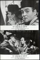 cca 1960 ,,Az éjszakai vonat" című lengyel film jelenetei és szereplői, 19 db vintage produkciós filmfotó ezüst zselatinos fotópapíron, a használatból eredő (esetleges) kisebb hibákkal, 18x24 cm