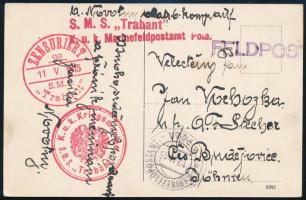 1915 Tábori posta képeslap S.M.S. Trabant