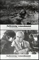 cca 1974 ,,Gyilkosság másodkézből" című szovjet film jelenetei és szereplői, 21 db vintage produkciós filmfotó ezüst zselatinos fotópapíron, a használatból eredő (esetleges) kisebb hibákkal, 18x24 cm