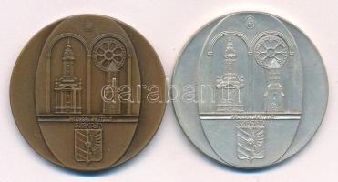 Lapis András (1942-) DN "Hotel Royal / Hunguest Hotels - Szeged" Ag és bronz emlékérem pár...