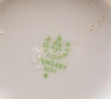 Hollóházi lila márványmintás váza. Jelzett, kis kopással, m: 16,5 cm