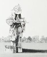 Rékassy Csaba (1937-1989): A megfigyelő. Rézmetszet, papír, jelzett, művészpéldány E.A. VII/VII szám...