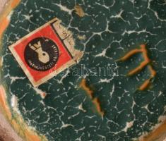 Erdélyi István: Narancs-zöld plasztikus mintás retro váza. Jelzett, hibátlan, m: 32 cm