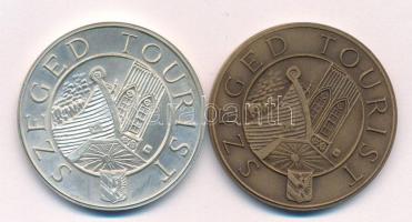DN "Csongrád-Szeged Tourist" Ag és bronz emlékérem pár (36,01g/0.835/42,5mm) T:UNC,AU