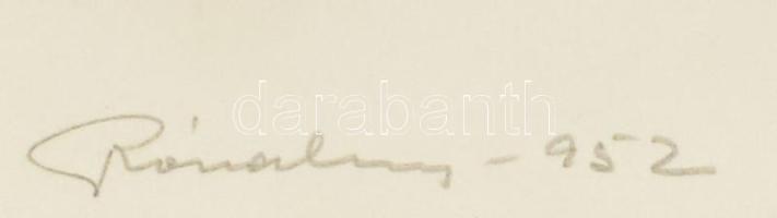 Róna Emy (1904-1988): Váchartyáni óvodások, 1952, 3 db mű. Ceruza, papír, egyik jelzett, többi Róna ...