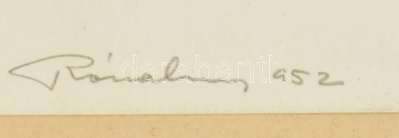 Róna Emy (1904-1988): Váchartyáni óvodások és iskolás, 1952, 3 db mű. Ceruza, papír, egyik jelzett, ...