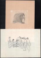 Róna Emy (1904-1988), össz. 6 db mű: Szocreál portrék és csoportképek, arcképek férjéről, Szalmás Bé...