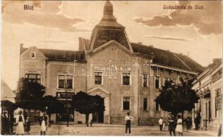 Balázsfalva, Blasendorf, Blaj; Judecatoria de Ocol, Farmacia / Járásbíróság, gyógyszertár, üzletek. Nyerges & Moldovan kiadása / district court, pharmacy, shops (fl)