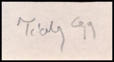 Tichy Gyula (1879-1920): Nő ernyővel, nyomat, paszpartuban, utólagos jelzéssel 14×9 cm