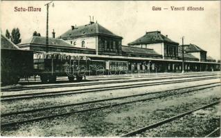 1924 Szatmárnémeti, Szatmár, Satu Mare; Vasútállomás / Gara / railway station