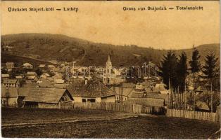 1917 Stájerlak, Steierlak, Stájerlakanina, Steierdorf, Anina; látkép, templom. Kaden József kiadása / Totalansicht / general view, church (EK)