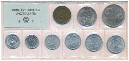 1971. 2f-10Ft (9xklf) érmés forgalmi sor fóliatokban T:UNC,AU patina  Adamo FO4