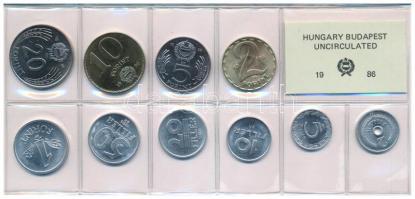 1986. 2f-20Ft (10xklf) érmés forgalmi sor fóliatokban T:UNC Adamo FO19