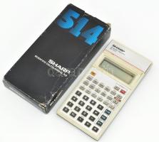 Sharp EL-514 számológép, dobozában, működik