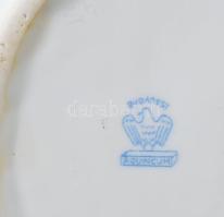 Aquincum porcelán Nőnap 1969 feliratos virágos tálka. Kézzel festett jelzett, kopott + 1 kis porcelá...