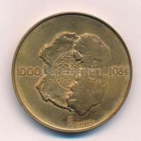 Lapis András (1942-) 1984. "MÉE Esztergom - A magyar pénzverés kezdete" bronz emlékérem, h...