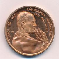 Horváth László 1991. II. János Pál pápa látogatása hazánkban / Magyar Éremgyűjtők Egyesülete bronz emlékérem (42,5mm) T:UNC,AU Adamo BP37