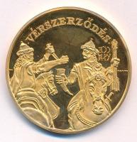 Lebó Ferenc (1960-) 1996. "A Honfoglalás emlékére 896-1996 / Vérszerződés" kétoldalas aran...