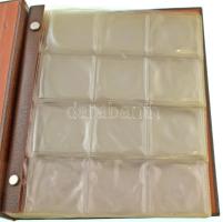 Használt érmeberakó album kilenc darab tizenkét zsebes berakólappal, összesen 108 férőhellyel