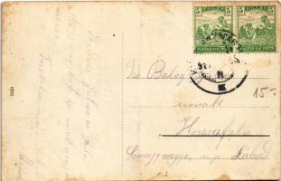 1917 Kunszentmárton, Fő utca, piac, üzletek (fa)