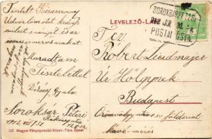 1912 Budapest XVIII. Soroksárpéteri (Pestszentimre), utca, lovaskocsi, üzlet + "SOROKSÁRPÉTERI ...