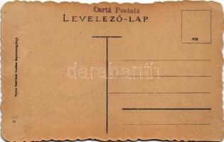 Sepsiszentgyörgy, Sfantu Gheorghe; Piata Regina Maria / Fő tér felett egy repülőgép. Vayna testvérek...