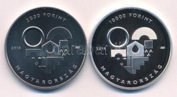 2018. 2000Ft Cu-Ni "Családok éve" + 10.000Ft Ag "Családok éve" MNB tájékoztatóva...