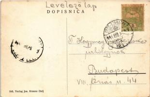 1906 Dálya, Dalja, Dalj (Erdőd, Erdut); Gőzkomp Gombos és Erdőd között a szabad Dunán. Jos. Krausz /...