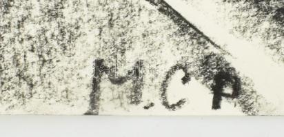 MCP jelzéssel: Hölgy folyónál. Szén, papír, 30x42 cm