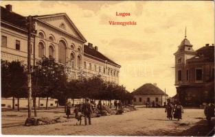 1915 Lugos, Lugoj; Vármegyeház, piac. W.L. ? 332. Berecz J. kiadása / county hall, market (EK)