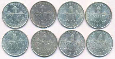 1993. 200Ft Ag "MNB" (8x) T:AU,XF közte patina, karc, kis ph
Adamo F13