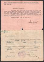 1946-1947 Csehszlovákiából (Jelka (Jóka) kitelepített személy visszahonosítási okmányai, 4 db. + 196...