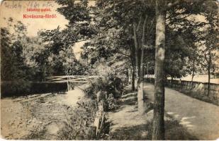 1910 Kovászna-fürdő, Baile Covasna; Sétatéri patak / promenade, creek (EB)