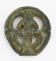 Amulett. Cca XV.-XVIII. sz., Wat Ratchaburana templom, Ajutthaja, ma Thaiföld. Bronz, 4,5x4 cm, jó állapotban.