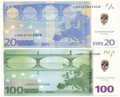 DN 20E + 100E reklámpénzek cirill feliratokkal T:AU